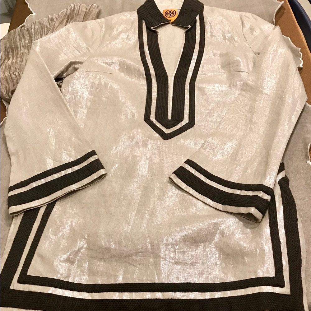 Tory Burch champagne colored tunic top